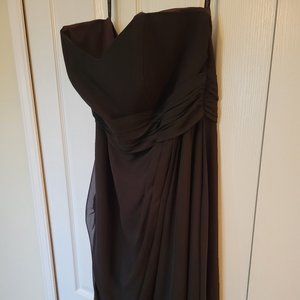 Strapless Bridesmaid Dress with Train and Bustle